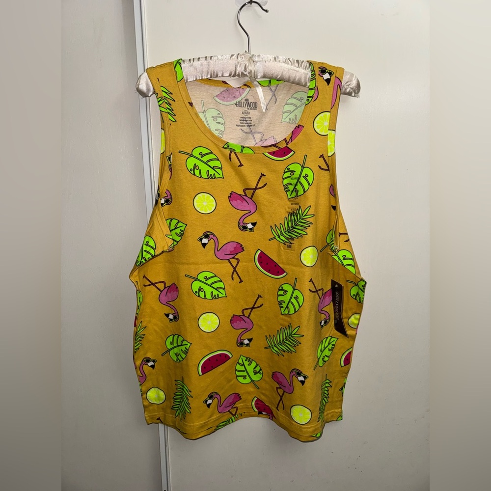 Tropical Flamingo Print Tank Top